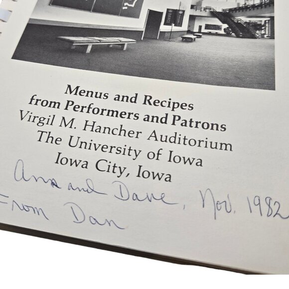 Entertaining Arts Cookbook University Of Iowa Recipe Book Performers Patrons - Picture 4 of 16